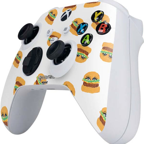Bouffants and Broken Hearts Cute Burgers Xbox Series S Controller Skin